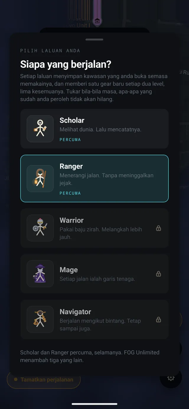FOG, Pilih laluan anda