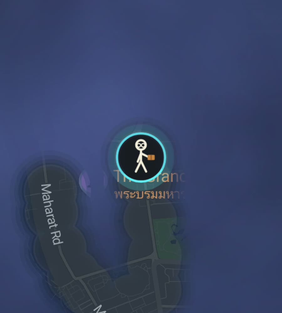 Bangkok on the FOG map, streets revealed along a walked route