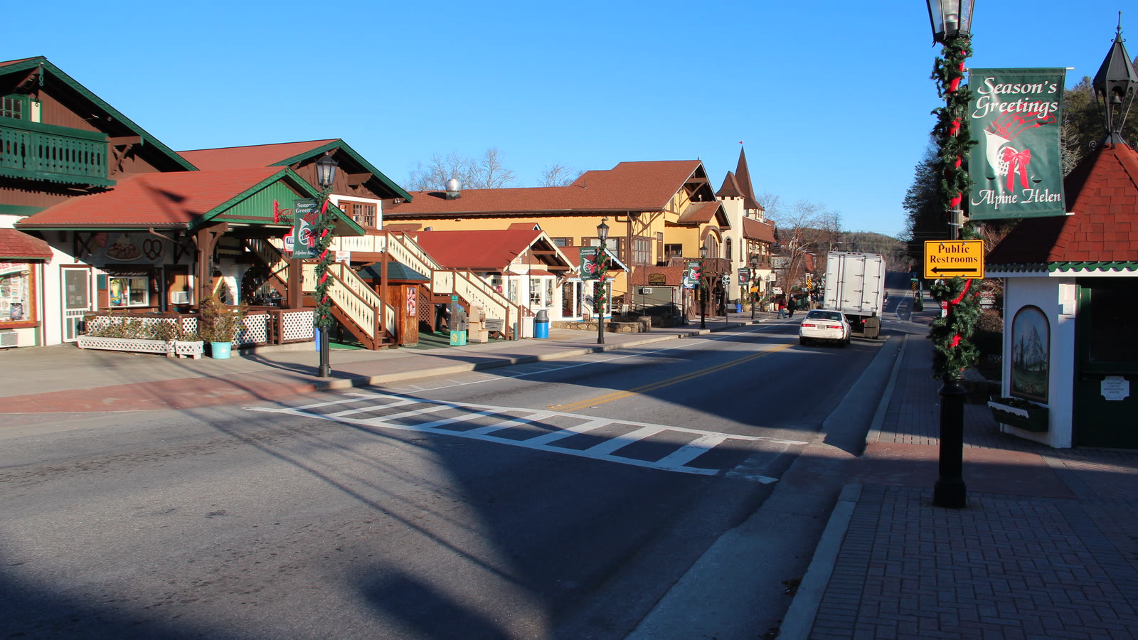 The Bavarian-style alpine main street of Helen, Georgia